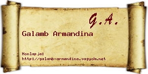 Galamb Armandina névjegykártya